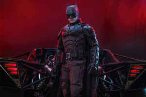 The Batman With Batmobile 5k