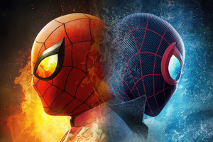 The Battle Of The Spidermans (1336x768) Resolution Wallpaper