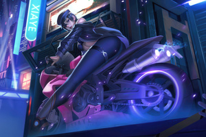 The Cyberpunk Biker Queen Wallpaper