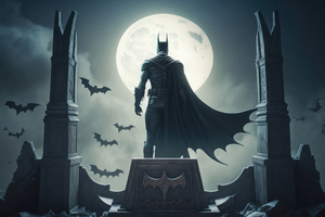 The Dark History Batman At The Joker Grave (1024x768) Resolution Wallpaper