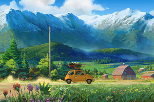 The Drive To Somewhere Peaceful Countryside Adventure (1360x768) Resolution Wallpaper