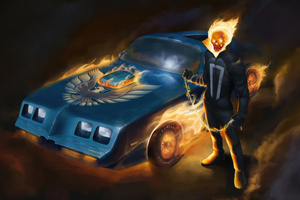 The Flaming Skull Avenger (2932x2932) Resolution Wallpaper
