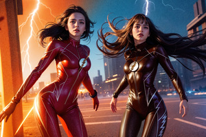 The Flash Girls Multiverse (2560x1700) Resolution Wallpaper