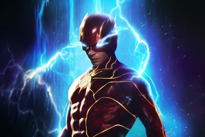The Flash Unleashing The Power With Glowing Blue Eyes Wallpaper