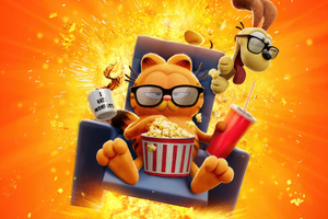 The Garfield Movie 2024 Poster (2048x1152) Resolution Wallpaper