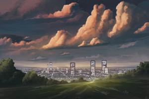 The Gentle Glow Of City (2560x1440) Resolution Wallpaper