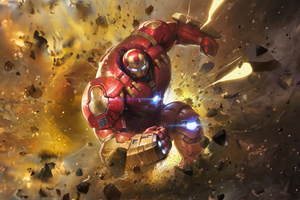 The Iron Hulkbuster Rises To Battle Wallpaper