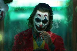 The Joker Fanart Smoke 4k (1400x900) Resolution Wallpaper