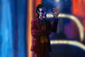The Joker Sinister Cigarette Break (1360x768) Resolution Wallpaper