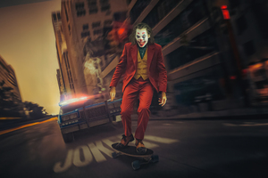 The Joker Wild Chase (2932x2932) Resolution Wallpaper