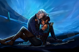 The Legend Of Vox Machina Fanart Season 3 Percy And Vexahlia (2560x1080) Resolution Wallpaper