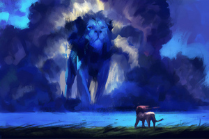 The Lion King Movie Sketch Art (320x240) Resolution Wallpaper