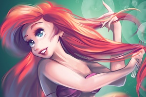 The Little Mermaid Dreamy Fantasy Artwork 4k