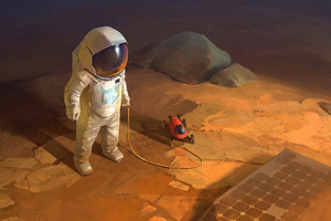 The Martian Art (1366x768) Resolution Wallpaper