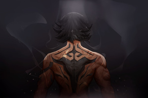 The Mysterious Ninja Boy With A Tattooed Back (1024x768) Resolution Wallpaper