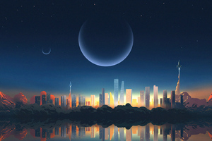 The Night Cloud City 4k Wallpaper