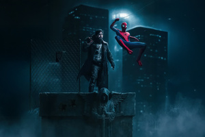 The Punisher X Spiderman Strikes (2560x1700) Resolution Wallpaper
