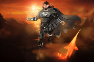 The Rebirth If Superman Wearing Black Suit (1400x900) Resolution Wallpaper