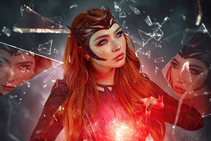 The Scarlet Witch Cosplay 5k (320x240) Resolution Wallpaper