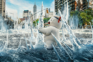 The Stay Puft Marshmallows In Ghostbusters Frozen Empire 2024 (320x240) Resolution Wallpaper