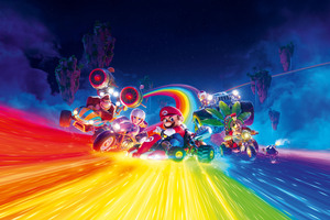 The Super Mario Bros Movie Rainbow Road 15k Wallpaper