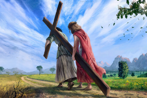 The Weight Of Sacrifice Jesus Carrying The Cross (1440x900) Resolution Wallpaper