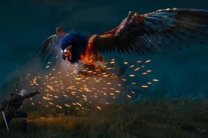 The Witcher 3 Royal Griffin Blue 4k