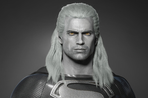 The Witcher Geralt Black Superman Henry Cavill 4k