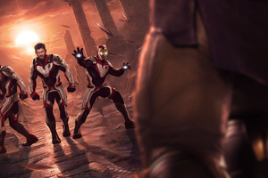 Thor Captain America Iron Man In Quantum Realm Suit Avengers Endgame 2019