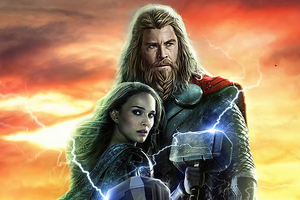 Thor Love And Thunder Artwork (2560x1080) Resolution Wallpaper