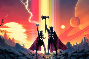 Thor Love And Thunder Fan Movie Art Wallpaper