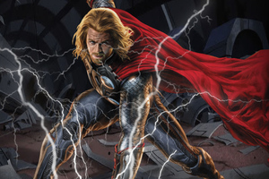 Thor Thunder Arts (1280x800) Resolution Wallpaper