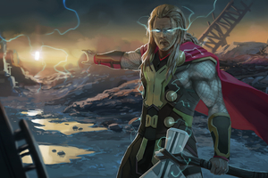 Thor With Two Hammers (1336x768) Resolution Wallpaper