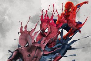 Three Generation Spidermans Wallpaper
