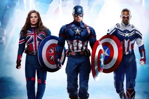 Three Versatile Captain America Heroism (2932x2932) Resolution Wallpaper