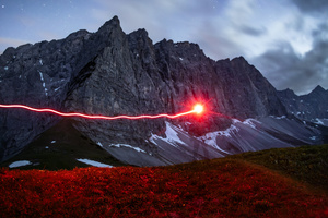 Thunder Strike Light Mountain Range (1600x900) Resolution Wallpaper