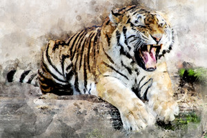 Tiger Abstract Art 4k