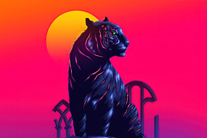 Tiger Neon 4k Wallpaper