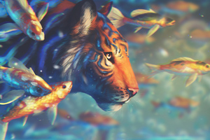 Tiger With Fishes