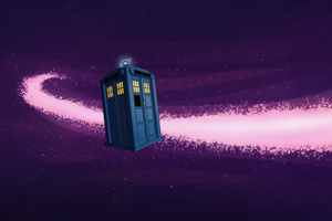 Time Machine In Starlit Purple Infinity (1366x768) Resolution Wallpaper