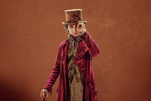 Timothee Chalamet As Willy Wonka Movie (1600x900) Resolution Wallpaper