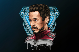 Tony Stark Heroic Persona Signature (2048x2048) Resolution Wallpaper