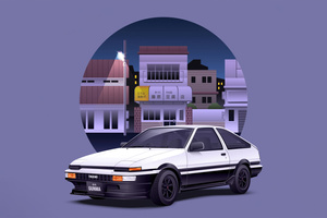 Toyota Sprinter Trueno Ae86 Iniital D Minimal (2560x1600) Resolution Wallpaper