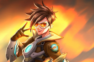 Tracer From Overwatch 5k (2048x2048) Resolution Wallpaper