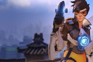 Tracer In Overwatch Game (2560x1440) Resolution Wallpaper