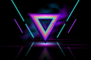 Triangles Neon Colors 8k Wallpaper