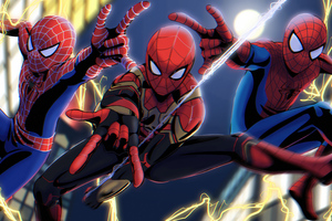 Trio Spiderman 4k Wallpaper