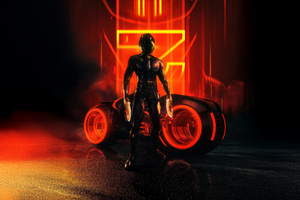Tron Ares Rise Of The Grid Warrior (2048x2048) Resolution Wallpaper