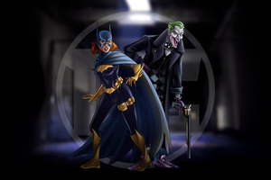 Ultimate Joker X Batgirl (1360x768) Resolution Wallpaper