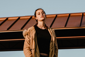 Urban Girl Golden Hour On A Parking Deck (2560x1600) Resolution Wallpaper